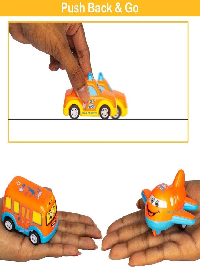 HIGH TRUSTED® Smart Unbreakable Pull Back Vehicles| Push and Go Crawling Toy for Kids & Children, Power Friction Cars for 3+ Years Old Boys|Girls Assorted (Pack of 7) - Image 4